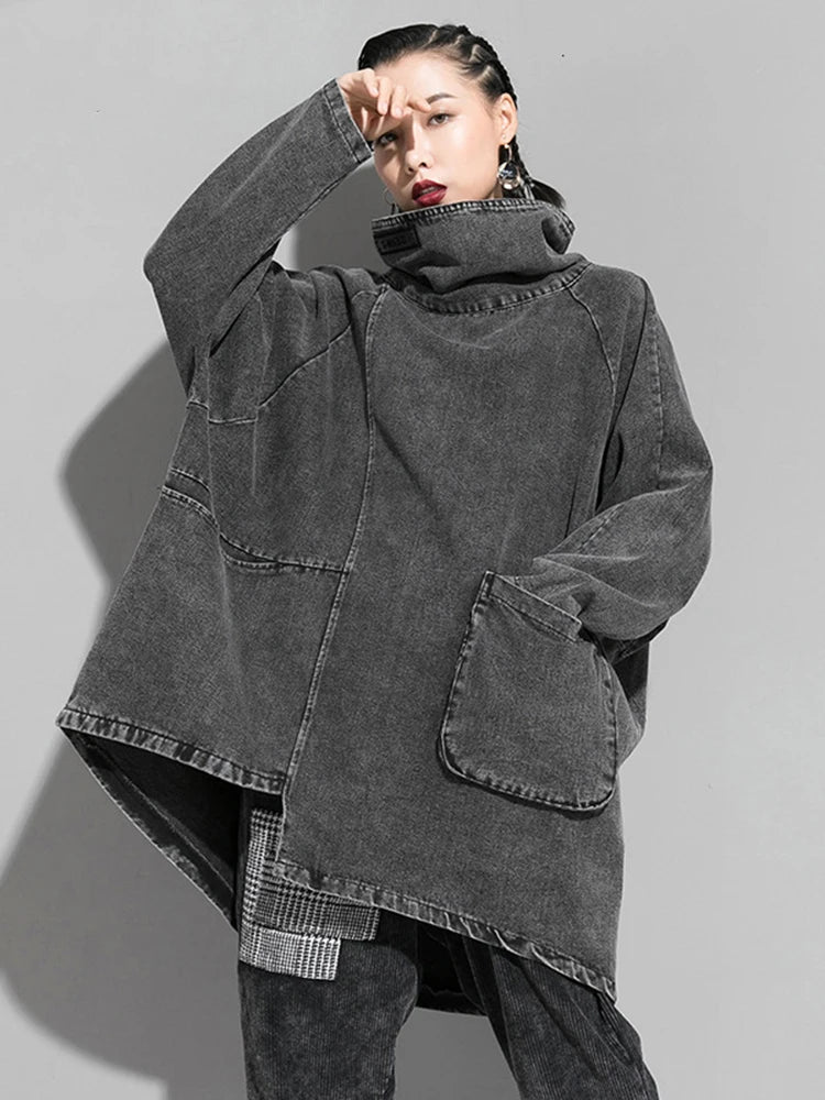 Denim Big Size Sweatshirt