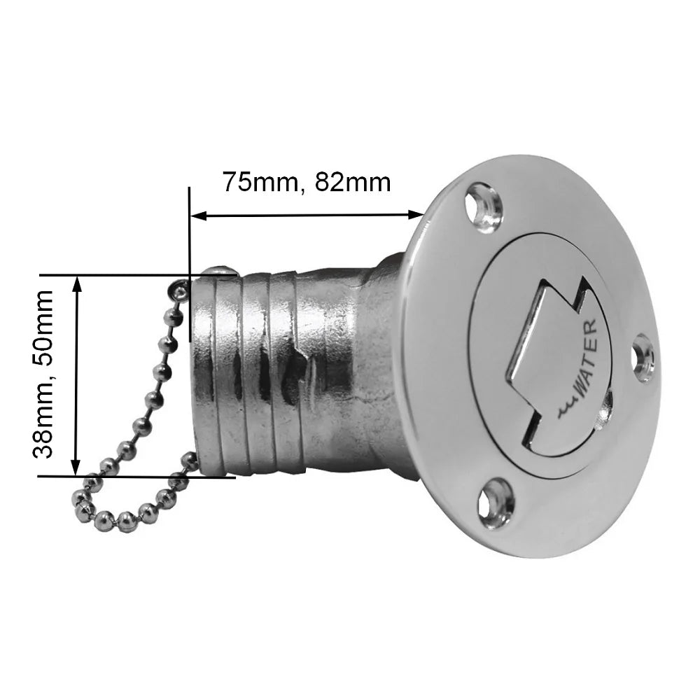 45 Degree Stainless Steel 316 Deck Filler Cap