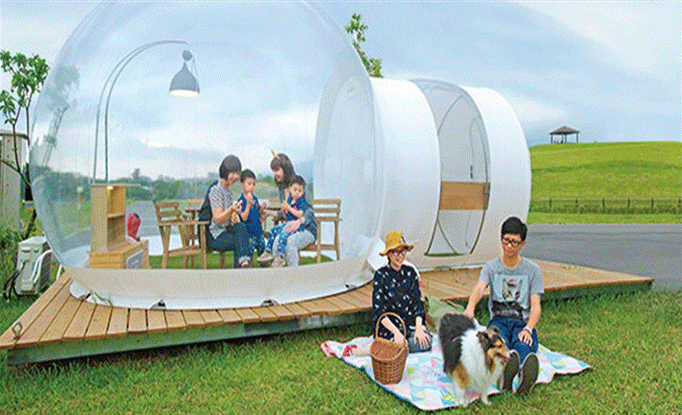 Customized Outdoor Event Inflatable Transparent Bubble Dome Tent With Channel