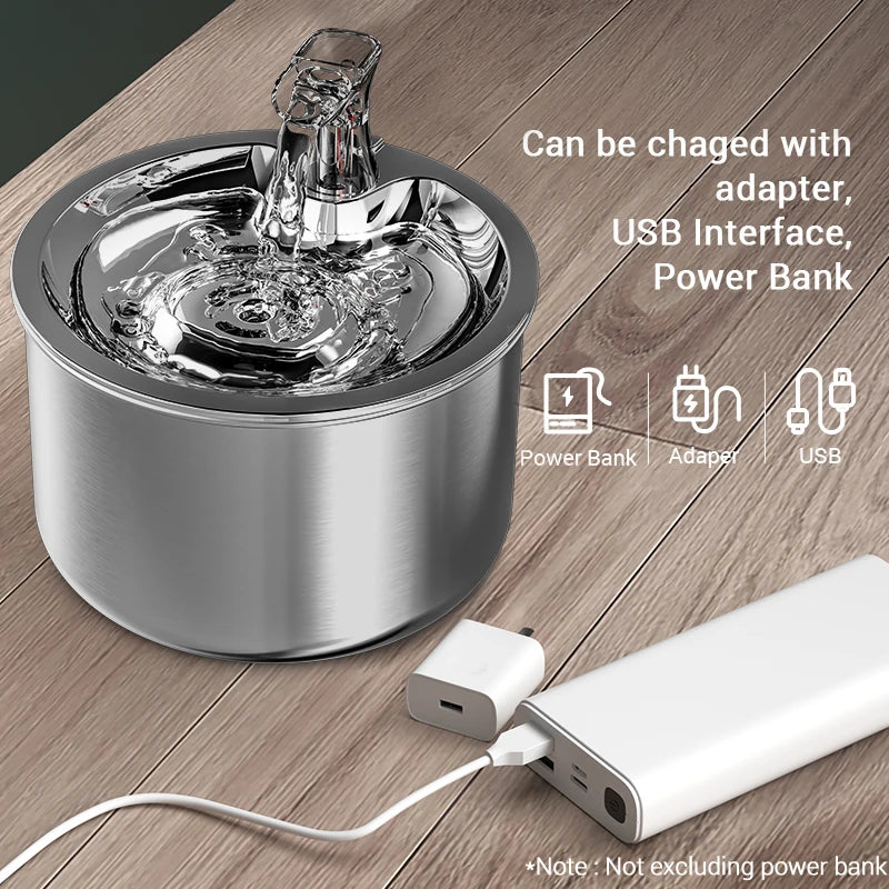 Stainless Steel Cat Water Fountain Purifier Drinker