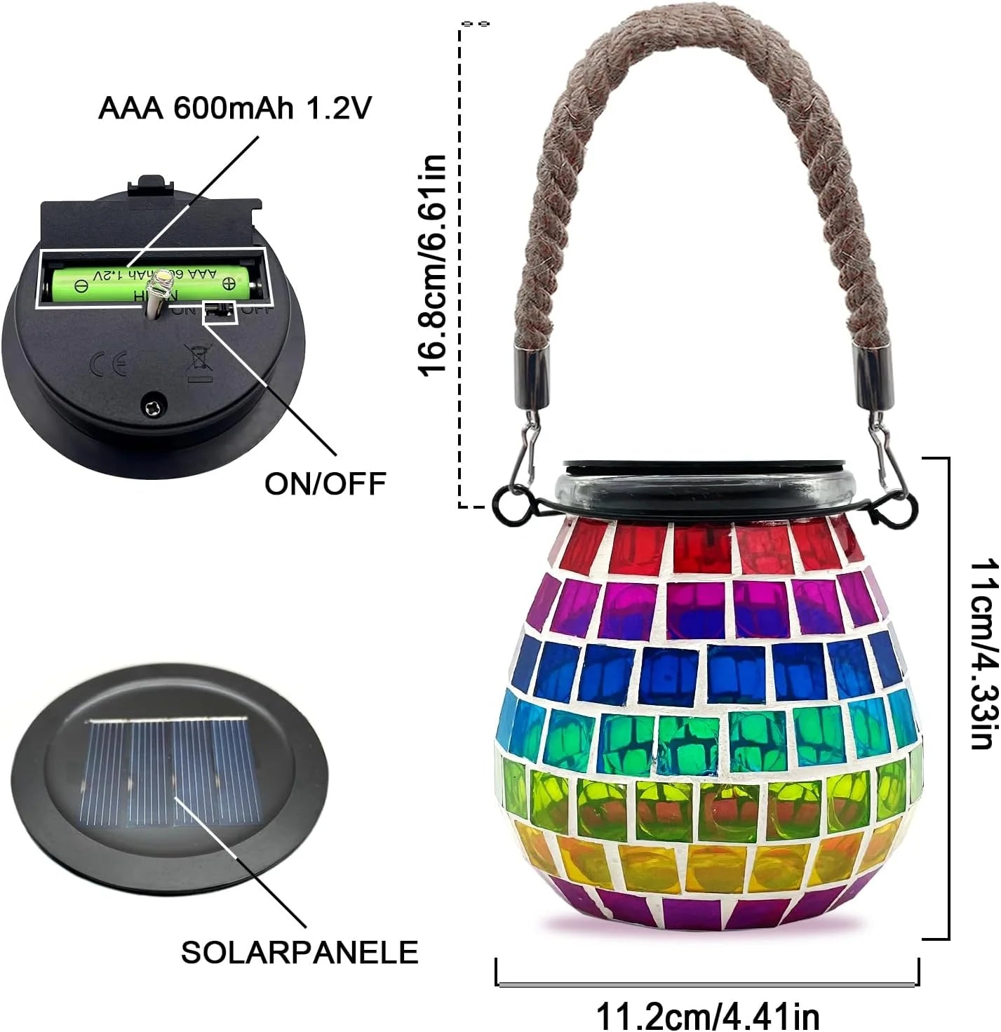 Solar Mosaic Garden Lanterns