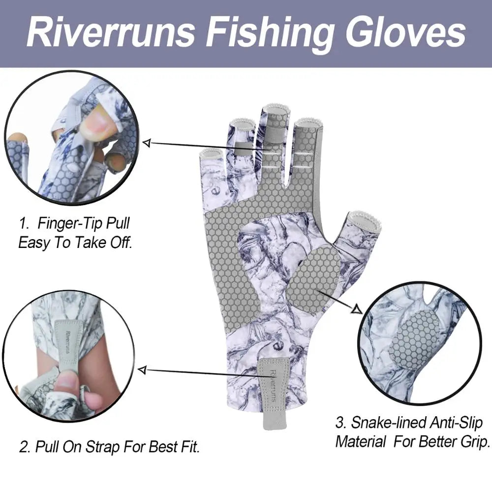 Fingerless Fishing Gloves for Men and Women
