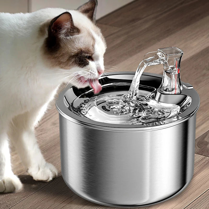 Stainless Steel Cat Water Fountain Purifier Drinker