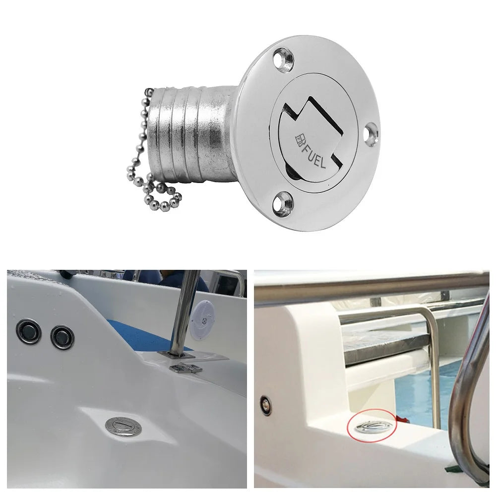 45 Degree Stainless Steel 316 Deck Filler Cap