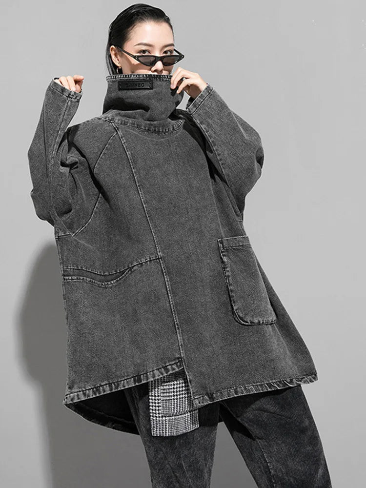 Denim Big Size Sweatshirt