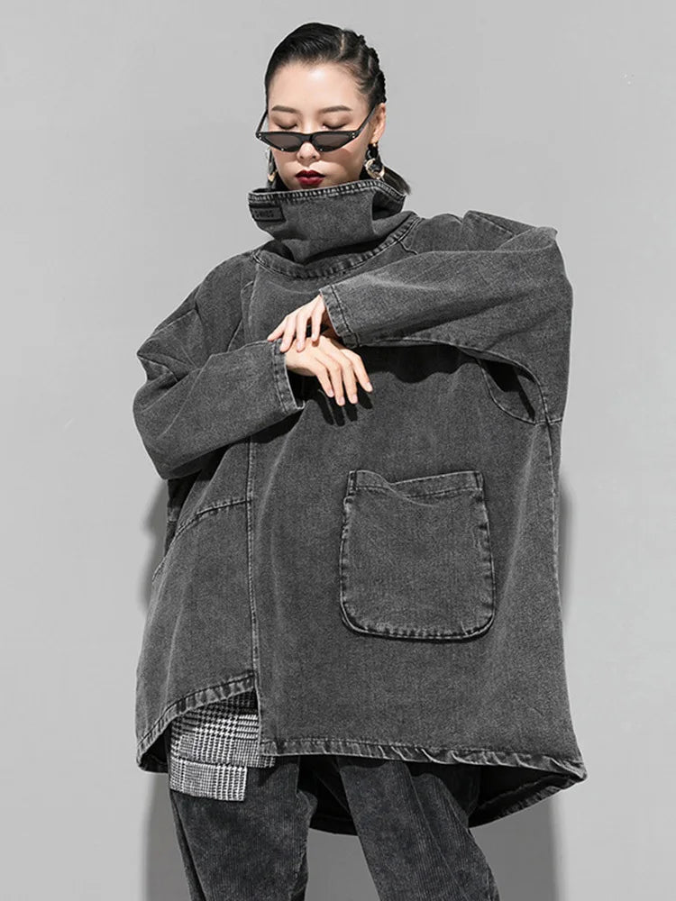 Denim Big Size Sweatshirt