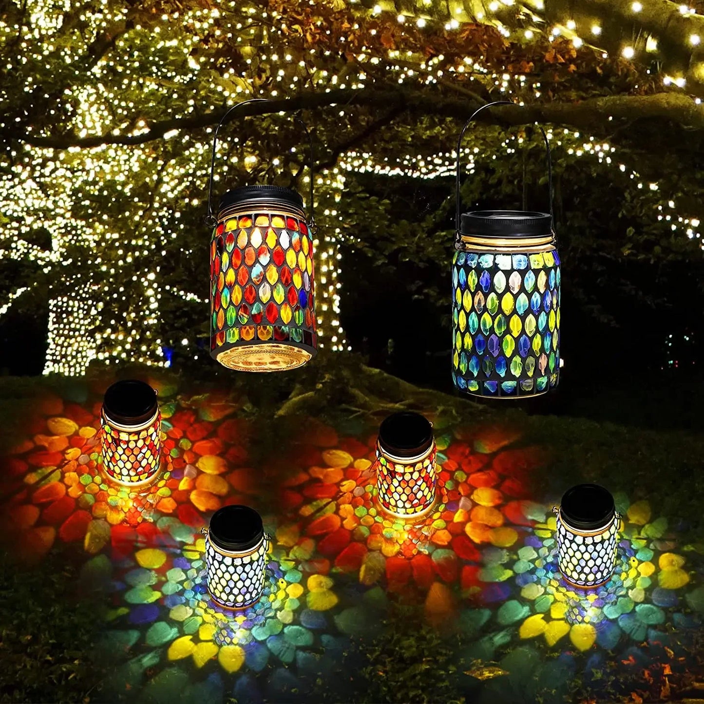 Solar Mosaic Garden Lanterns