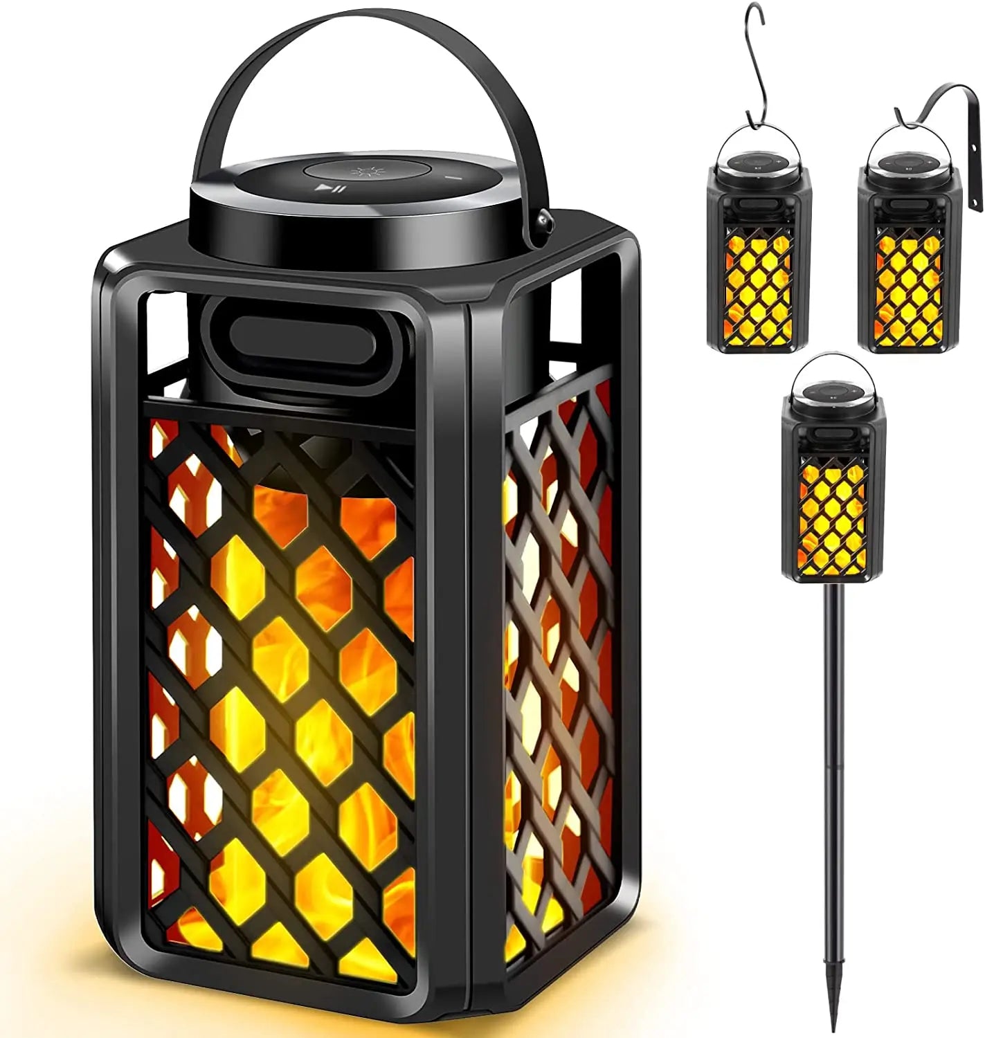 Waterproof Speaker LED Flame Lantern