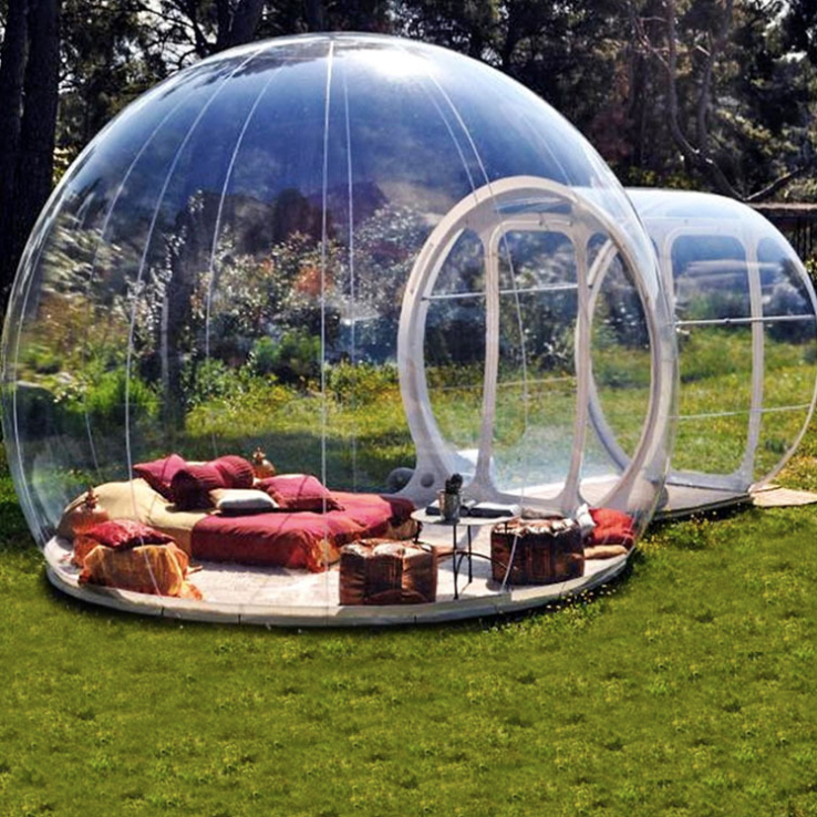 Customized Outdoor Event Inflatable Transparent Bubble Dome Tent With Channel